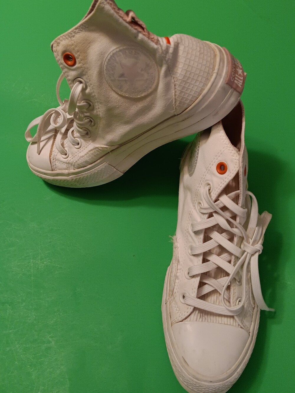 Converse Chuck Taylor All Star Platform High Shoes Preowned White Women's Sz 8.5